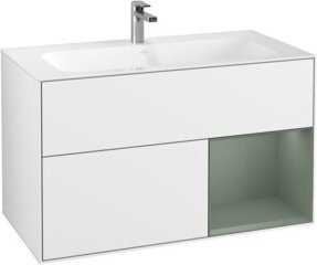 V&B Waschtischunterschrank Finion Reg rechts in Weiß Hochglanzlack - Bild 1