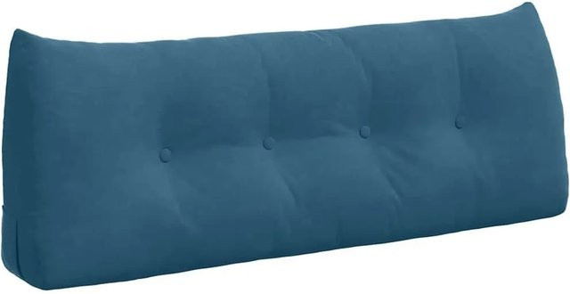 vidaXL Rückenkissen aus Samt in Blau, B/T/H: 120 x 24 x 50 cm - Bild 1