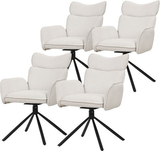 4er Set Esszimmerstühle ML-Design drehbar in Beige mit Armlehnen und Rückenlehne - Bild 1