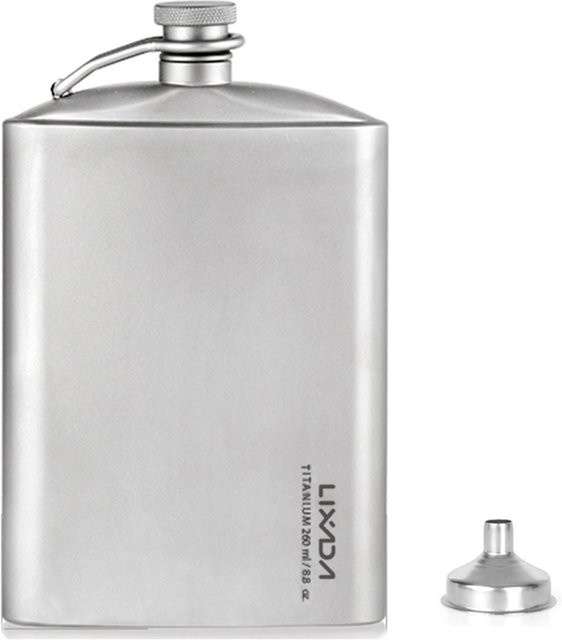 Lixada Auslaufsichere Ti-Flasche in Silber für Outdoor, Camping und Reisen, 260 ml - Bild 1