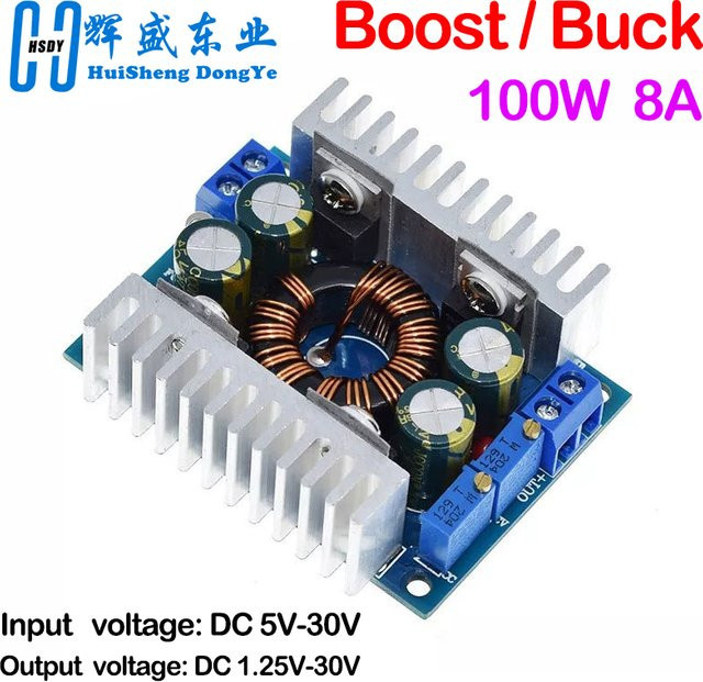 HUISHENGYUFA DC-DC Boost-Buck-Spannungsreglermodul, Automatischer Aufwärts-/Abwärtswandler, 8 A, 5–30 V auf 1,25–30 V, DIY-Kit - Bild 1