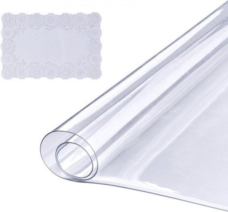 VEVOR Transparente Tischdecke aus PVC, Wasserabweisender Tis protector für Schreibtisch und Esstisch, B/T: 61,4 x 30,6 cm - Bild 1