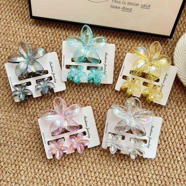 GIOIO Haarclips Blumen Transparent Bunt, 3 Stück, Damen - Bild 1