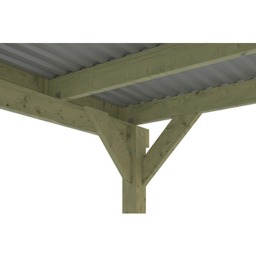 Skan Holz Doppelcarport Friesland Hybrid Set 13 Grün B/T: 557 x 555 cm mit Rück- und Seitenwand - Bild 4