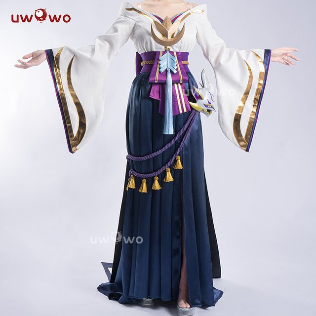 UWOWO Morgana Cosplay-Kostüm mit Maske, League of Legends, Spirit Blossom - Bild 1