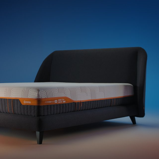Emma Performance Boxspringbett in Grau mit gepolstertem Rahmen - Bild 1
