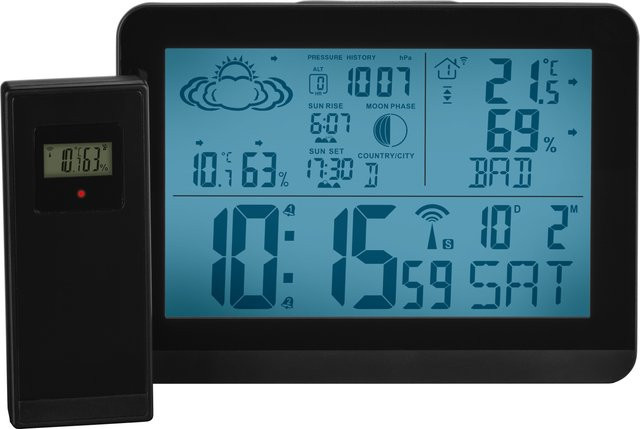 LIVARNO Design-Funkwetterstation in Schwarz - Bild 1