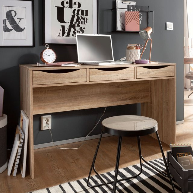 FineBuy Schreibtisch MASSA Design Bürotisch und Jugendschreibtisch in Sonoma Oak, Breite: 120 cm - Bild 1