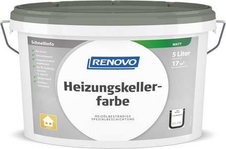 RENOVO Heizungskellerfarbe Grau Matt Wasserbasierte Dispersionsfarbe - Bild 1