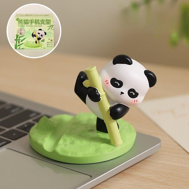 Yiran Furniture Cartoon Panda Handyhalter und Tablet Stützständer aus Harz als Desktop Ornament - Bild 1