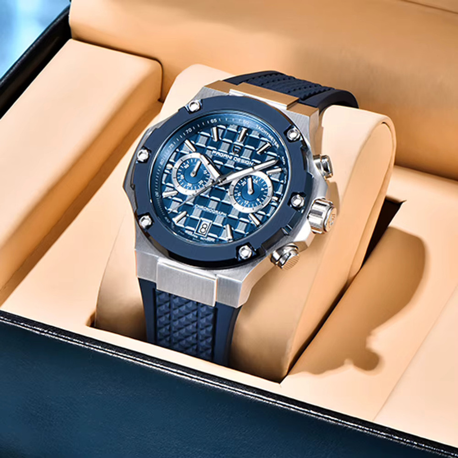 PAGANI DESIGN Chronograph, Quarz, Edelstahl, Blau, Herren - Bild 5