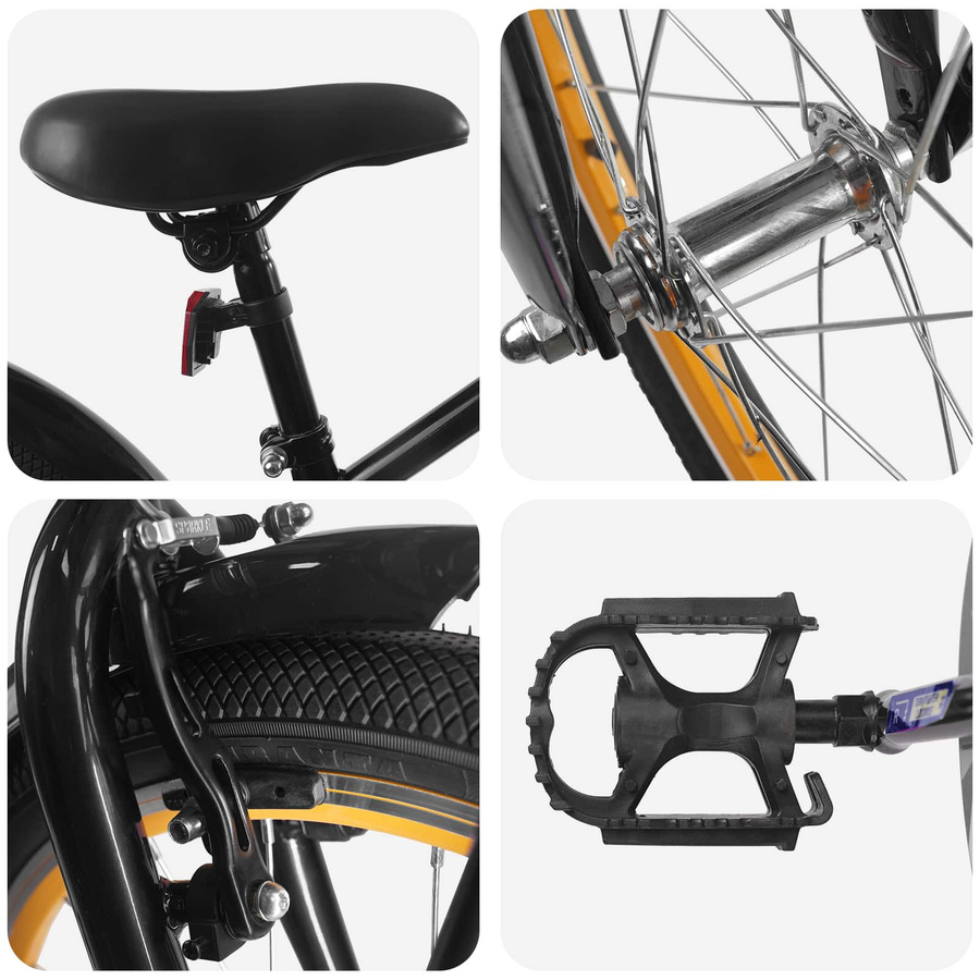 vidaXL Kinderfahrrad 22 Zoll Schwarz für 7-12 Jahre Alt - Bild 4