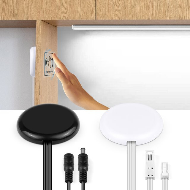 CHNAITEKE LED-Lichtdimmer mit Touch-Steuerung für Holz oder Glas, 12V 5A / 24V 3A, Einbau-Dimmschalter in Weiß oder Schwarz - Bild 1