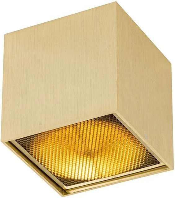 QAZQA Design Aufbaustrahler Box Honey in Gold, dimmbar, GU10, Durchmesser: 111 mm - Bild 1
