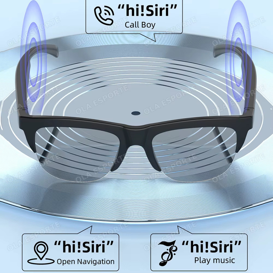 Ola Esporte Smart-Sonnenbrille mit Bluetooth, KI-Sprachnavigation und photochromen Linsen, wasserdicht, Schwarz oder Weiß - Bild 4