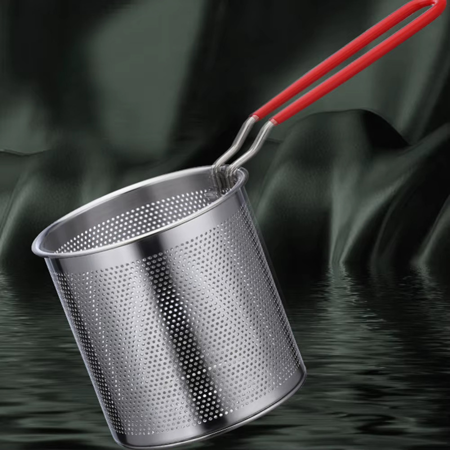 VKTECH Edelstahl Pasta-Topf mit Siebkorb und Mesh-Einsatz, Silber, 1,2 l - Bild 4