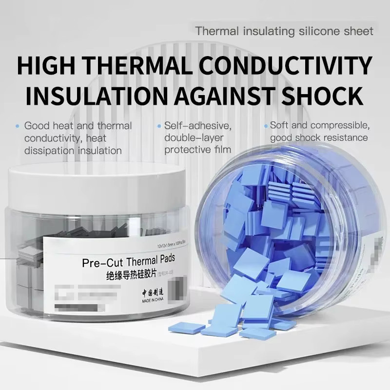 100 Stück Thermische Silikonmatten zur Isolierung für Motherboard CPU IC GPU Reparatur, Blau - Bild 2