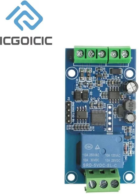 ICGOICIC 1-Kanal-RS485/TTL-Relaismodul mit isoliertem Ausgang, 7–24 V DC und Anti-Reverse-Schutz für Modbus RTU und SPS-Systeme, Blau - Bild 1