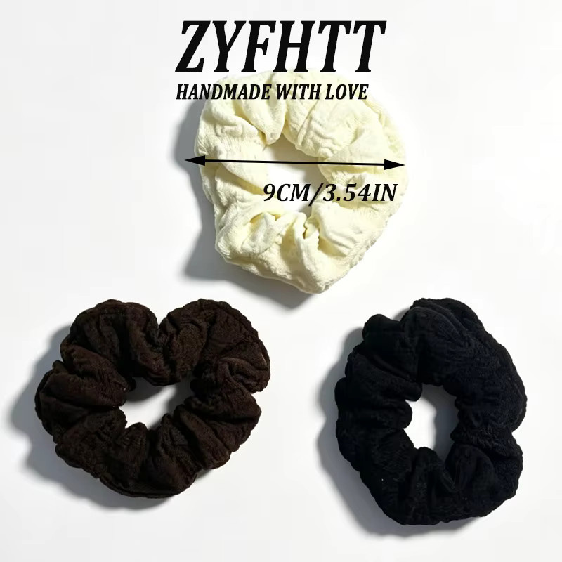 ZYFHTT Scrunchies für Damen, 1/2/3/6 Stück, Einfarbig - Bild 3