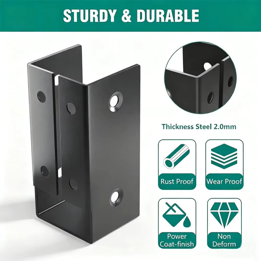 VIBRATITE Balkenaufhänger Set für verdeckte Holzbearbeitung, 6er-Set Zaunverbinder und Balkenhalterungen - Bild 4