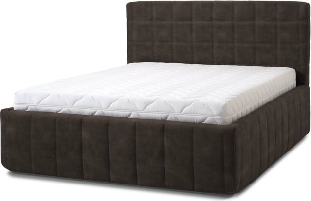 Letti Moderni Polsterbett Quadro Grande in Plüsch Chocolate, Farbe: Braun, B/T/H: 180 x 200 cm - Bild 1