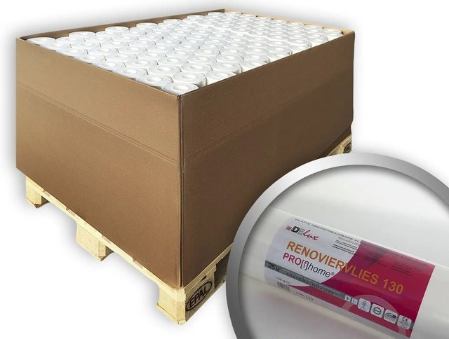 PROFHOME Renoviervlies Anstrichvlies Weiß, 1800 qm, 96 Rollen - Bild 1