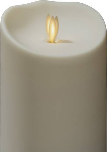 Konstsmide LED-Kerze aus Echtwachs in Creme-Weiß mit 3D-Flamme und Timer, Durchmesser: 9,5 cm, Höhe: 14 cm - Bild 1