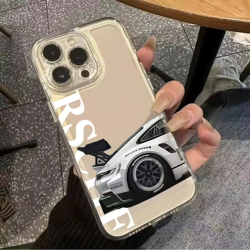 SKCCM Transparente Handyhülle mit Sportwagen-Design für iPhone 11 bis iPhone 17 Pro Max und 17Air, Klare Stoßfänger-Schutzhülle - Bild 5