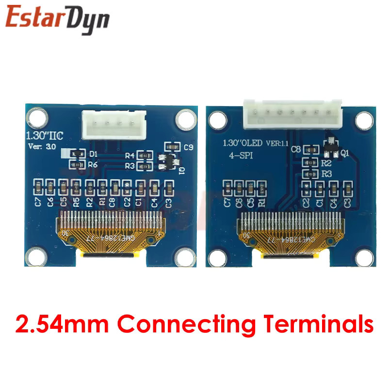 Estardyn 1,3 Zoll OLED-Anzeigemodul Weiß/Blau mit 128x64 Auflösung und SPI/I2C Schnittstelle - Bild 2