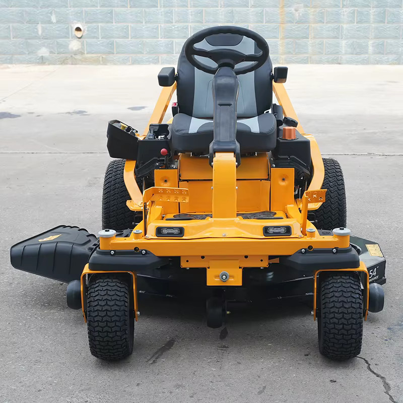 SAAO 54-Zoll Aufsitzrasenmäher mit 26 PS, kommerzieller Gartentraktor 3-in-1 mit Mulchkit, Fangkorb und Seitenentladung, Orange/Gelb - Bild 1