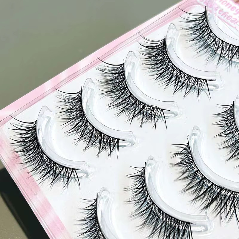 Mixiaohe Thai Cat Eye Strip Lashes, 5 Paar, Natürlicher Look - Bild 4