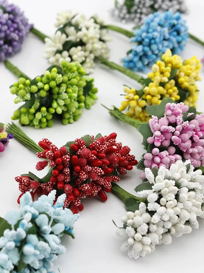 XIAOYINMO Künstliche Staubblatt Blumen in Multicolour für DIY Dekorationen, Hochzeiten und Kränze - Bild 2