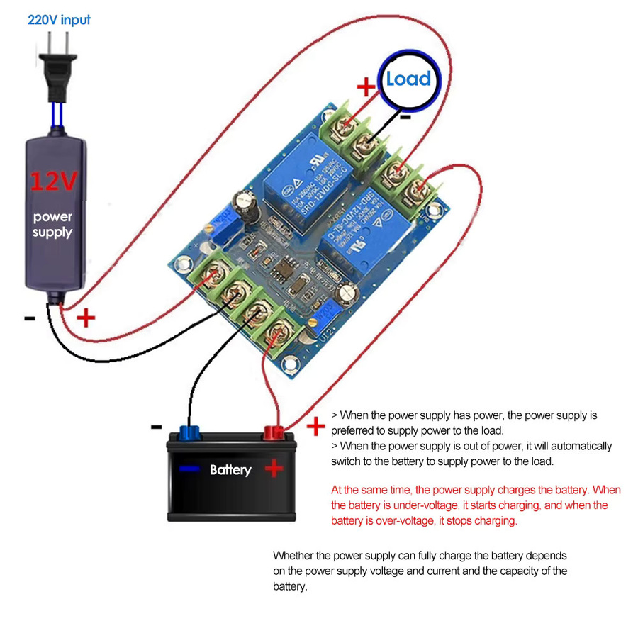 diymore Netzschaltermodul als automatische Ladekontrollplatine und Notfall-Leistungsschalter in Blau - Bild 2
