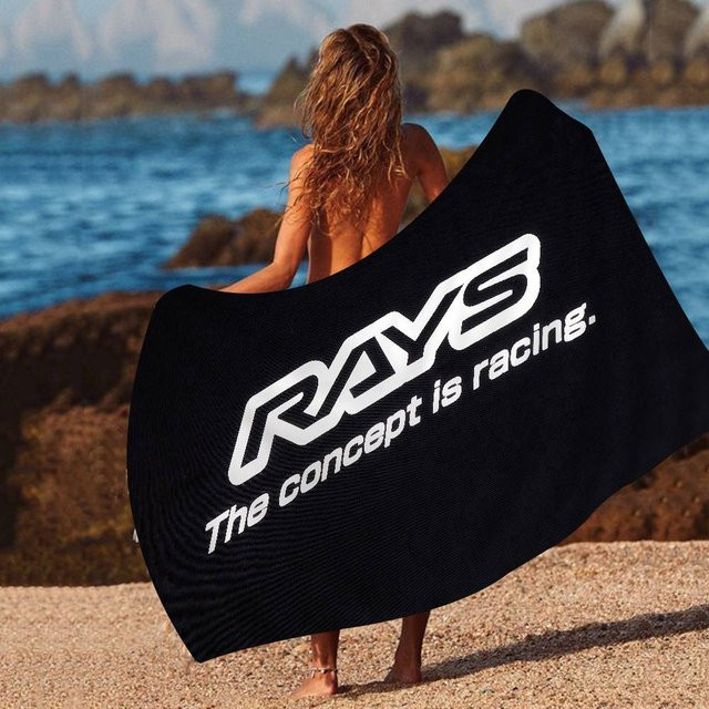 R-Rays Mikrofaser Strandtuch mit Räder-Motiv, Schwarz, B/H: 50 x 100 cm - Bild 1
