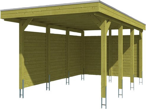 Skan Holz Flachdach-Einzelcarport Friesland Set 1, braun, B/T: 314 x 555 cm - Bild 3