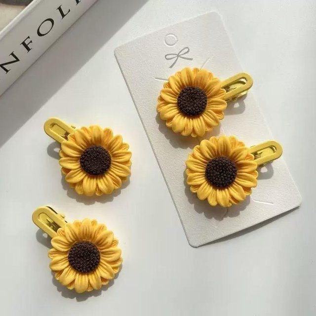 YULIN Haarspangen Sonnenblumen, Gänseblümchen, Damen - Bild 1