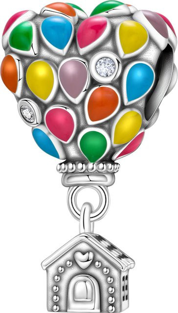 Orstarry Charm Herzförmiger Heißluftballon-Anhänger, 925 Silber, Damen - Bild 1