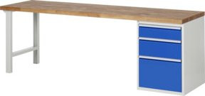 Rau Werkbank 7508A1 mit 3 Schubladen, Mehrfarbig, B: 250 cm, T: 70 cm, H: 89 cm - Bild 1