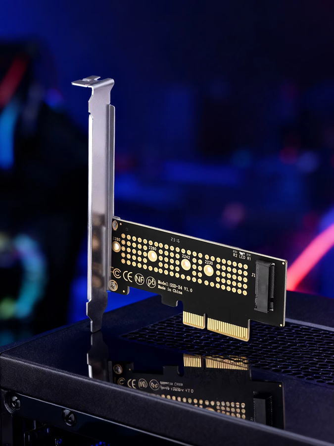 FENVI M.2 NVMe zu PCI-E X4 Konverter Adapter für SSD M-Key, Erweiterung auf PCIe X4 X8 X16, Schwarz - Bild 4