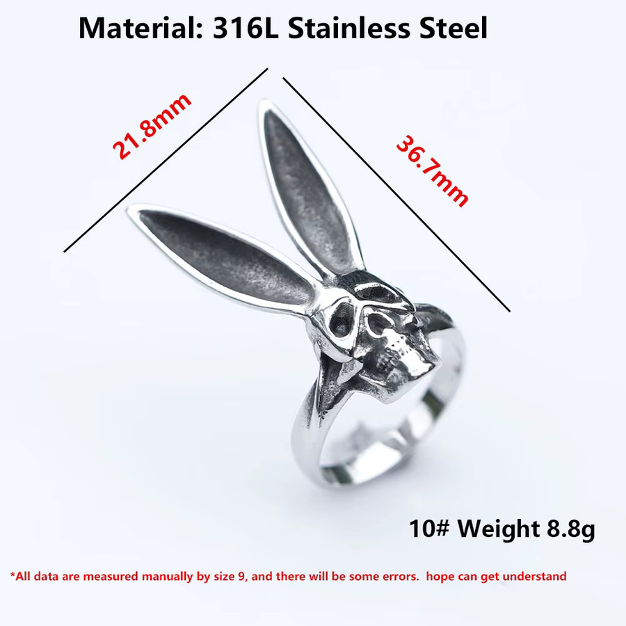 Herrenring Edelstahl, Vintage, Totenkopf, Silber - Bild 3