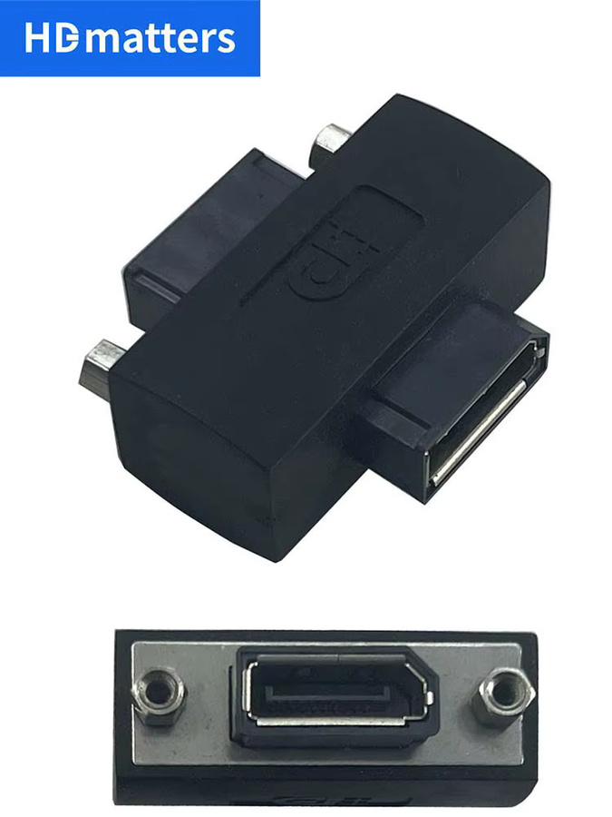 HDmatters DisplayPort Gender Changer Adapter Buchse auf Buchse in Schwarz für 4K 60Hz passiv - Bild 2