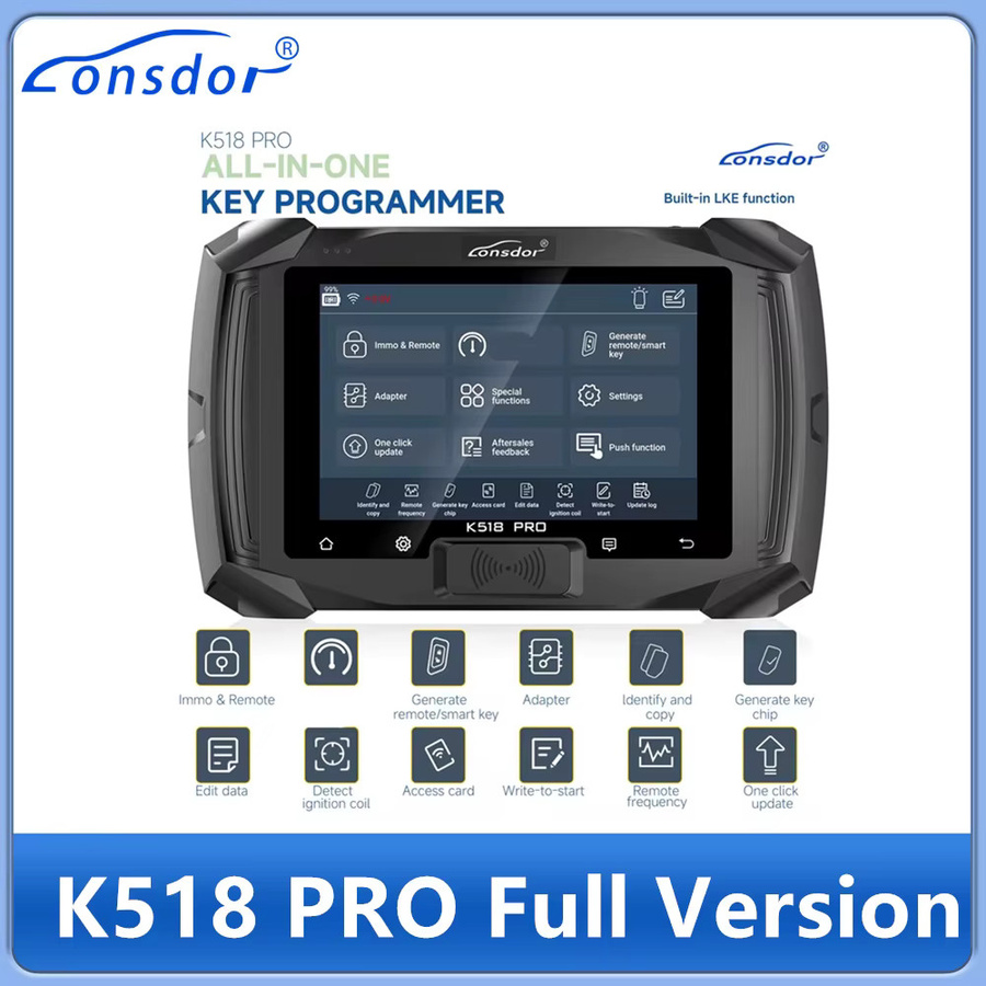 Lonsdor K518 PRO Vollversion Schlüsselprogrammiergerät mit integriertem GM CAN FD und Toyota Emulator in Schwarz - Bild 2