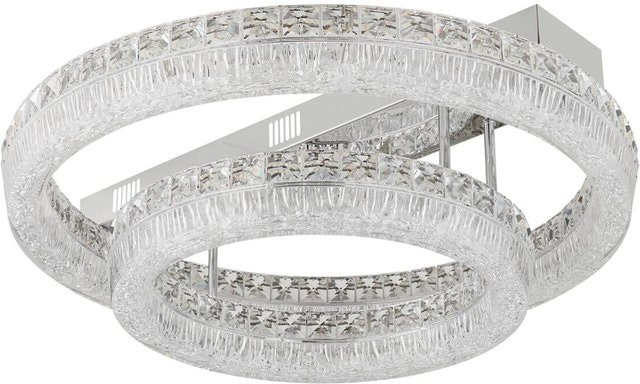 Globo Lighting Deckenleuchte modern in Chrom und Transparent mit Glas und Acryl, H: 19,5 cm, D: 60 cm - Bild 1