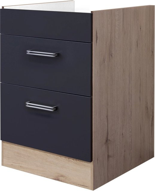 Flex-Well Exclusiv Kochstellenschrank Lara in Anthrazit, Breite: 60 cm, Höhe: 82 cm, Tiefe: 57,1 cm - Bild 1