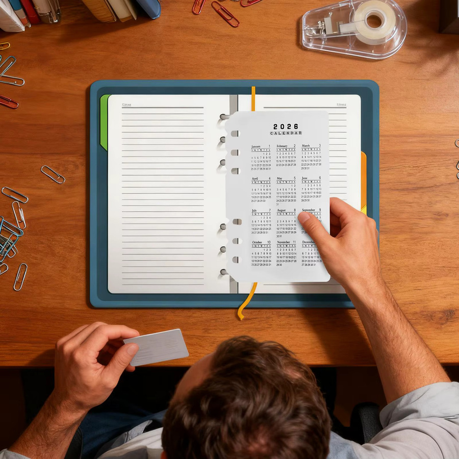 2026 Planer-Nachfüllungen mit monatlicher Trennwand, A6, weiß, mattes Papier für Schule und Zuhause - Bild 2