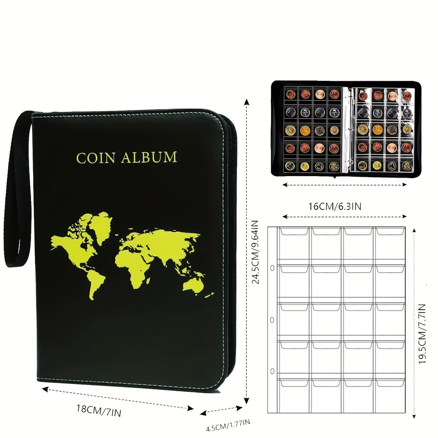 Münzsammelalbum mit 200 Taschen als Organizer und Aufbewahrungsbox für Sammler aus Kunststoff - Bild 4