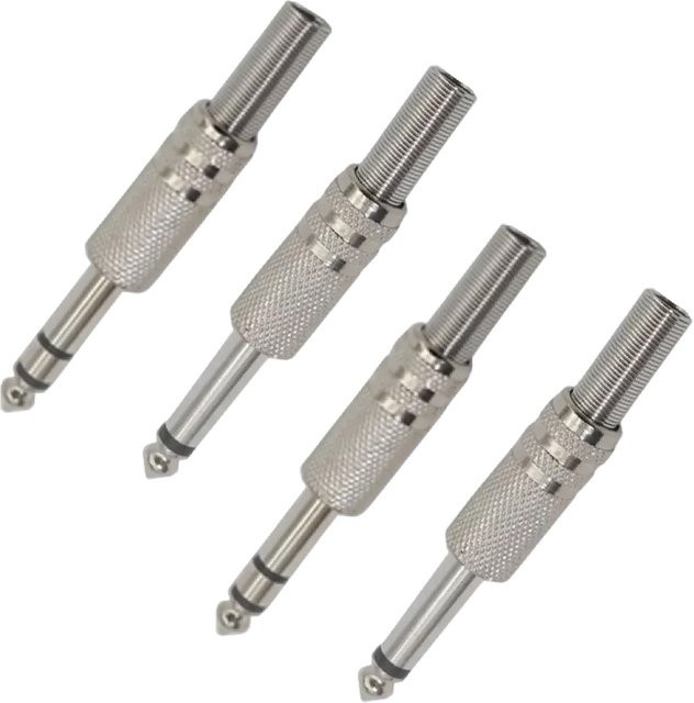 3,5 mm Klinkenstecker Mono-Stereo Audiostecker in Silber für Verstärker und Mikrofonanschlüsse - Bild 1