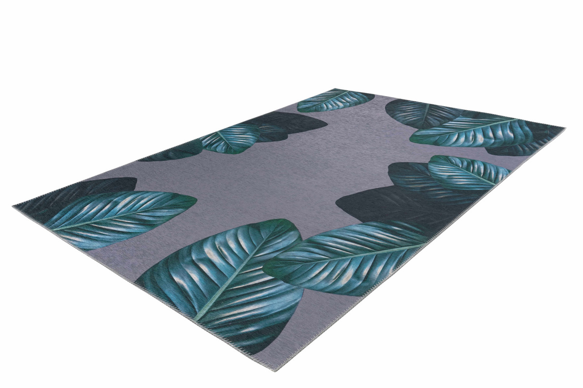 Flachgewebeteppich Kenda Sand Tropical 125 in Schwarz und Grün B/L: 130 x 190 cm - Bild 1