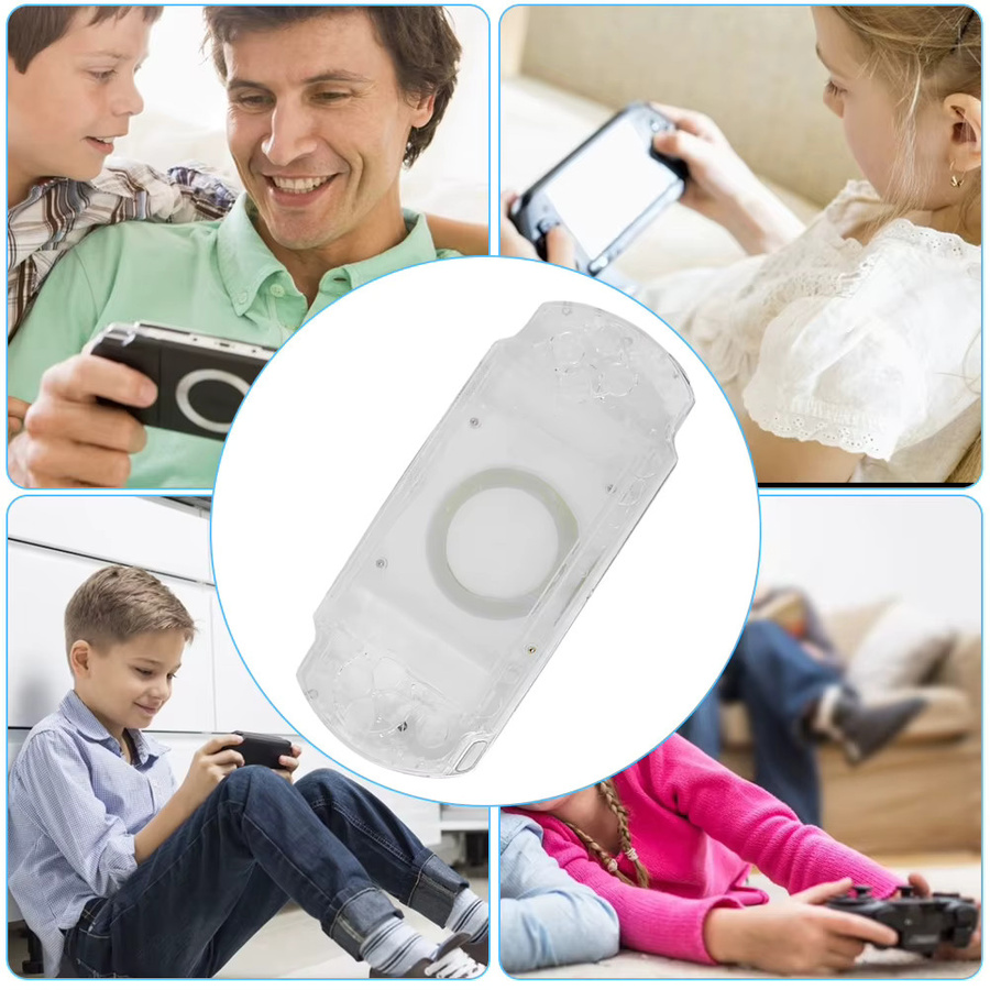 Professionelles Komplettgehäuse mit Tastenabdeckung für Sony PSP1000 in Transparent im Retro-Design - Bild 3