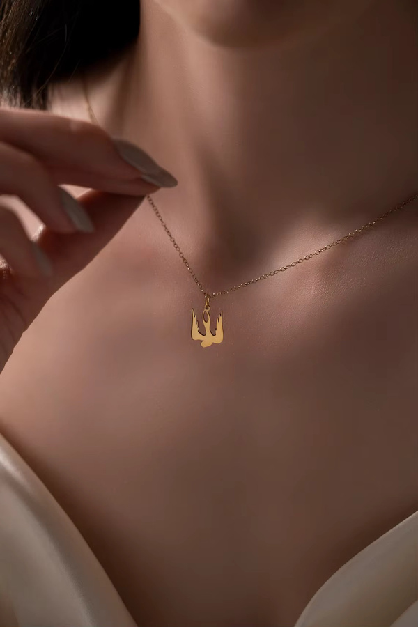 CEYAWEI Kastanien-Anhänger-Halskette, Edelstahl, Gold, Unisex - Bild 1